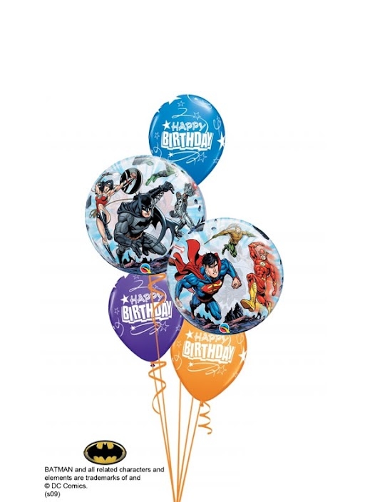 Justice League Bubble Birthday Balloon Bouquet