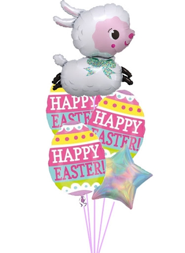 Lamby Lamb with Easter Eggs Balloon Bouquets