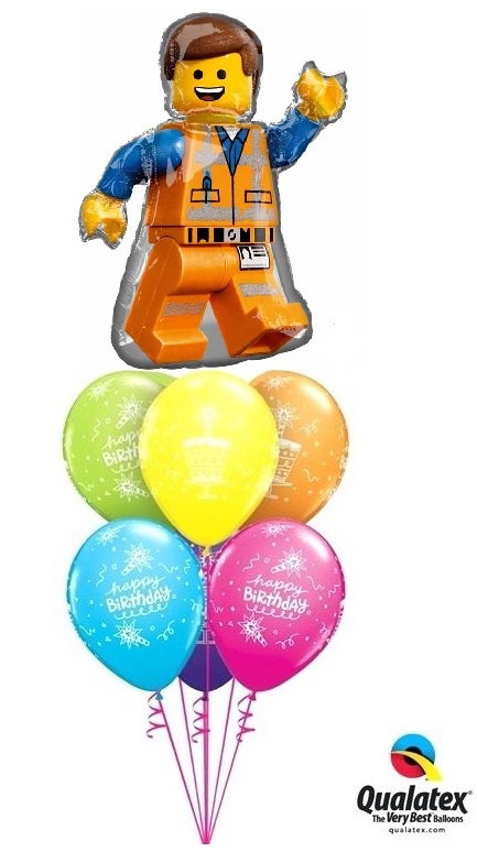 Lego Movie Emmet Birthday Balloon Bouquet balloons vancouver JC Balloon Studio