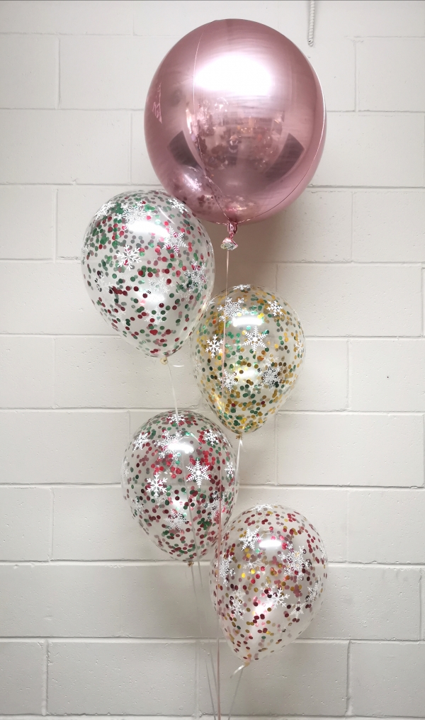Let It Snowflake Christmas Confetti Balloon Bouquet