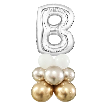 Letter B Balloon 55inch Standup Silver