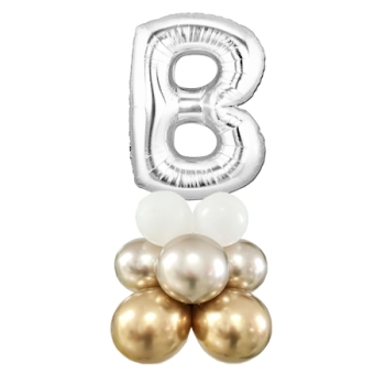 Letter B Balloon 55inch Standup Silver