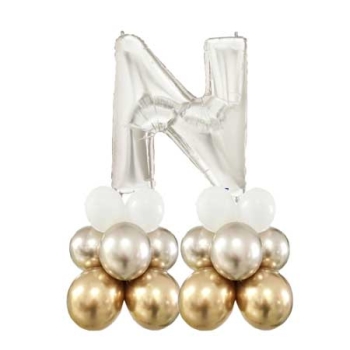 Letter N Balloon 55inch Standup Silver