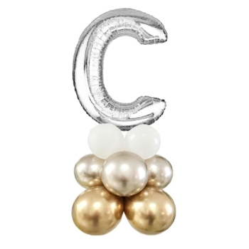 Letter C Balloon 55inch Standup Silver