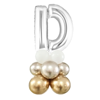 Letter D Balloon 55inch Standup Silver