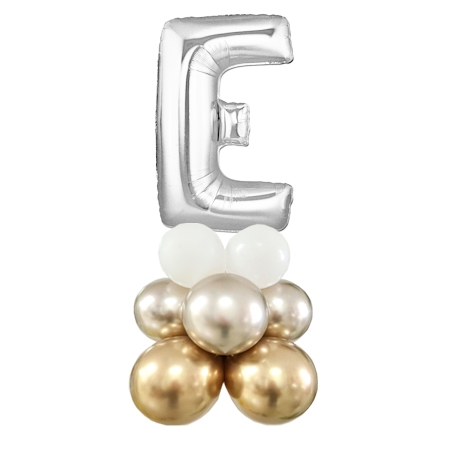 Letter E Balloon 55inch Standup Silver