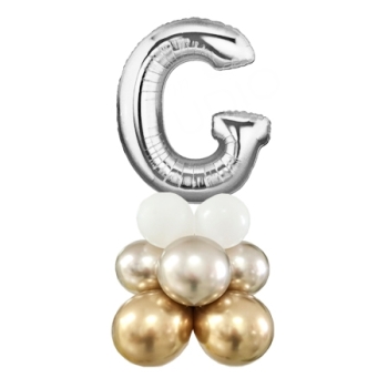 Letter G Balloon 55inch Standup Silver