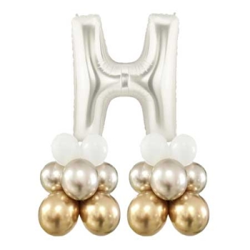 Letter H Balloon 55inch Standup Silver