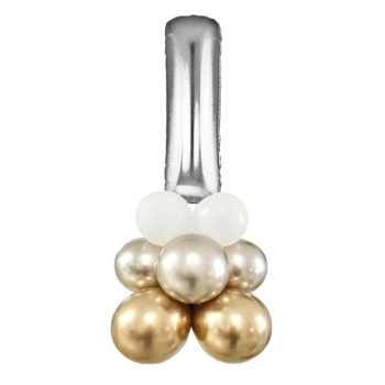 Letter I Balloon 55inch Standup Silver