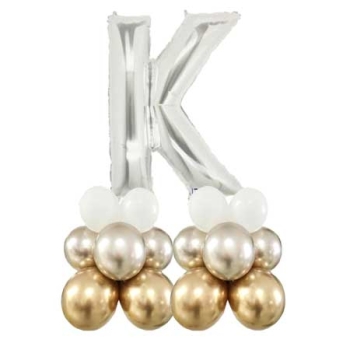 Letter K Balloon 55inch Standup Silver