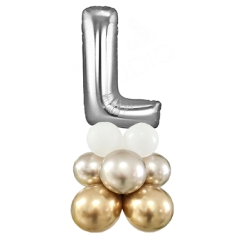 Letter L Balloon 55inch Standup Silver