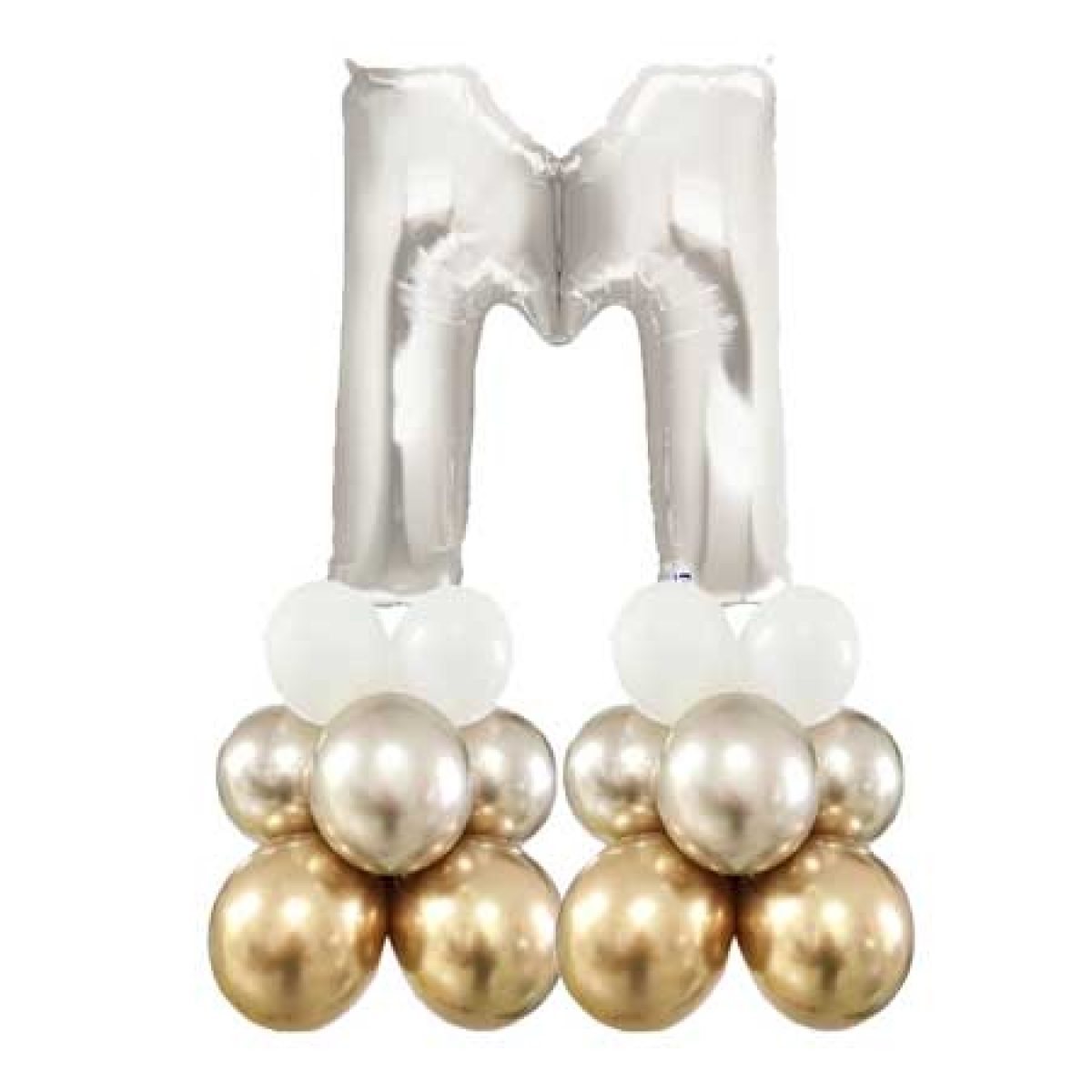 Letter M Balloon 55inch Standup Silver
