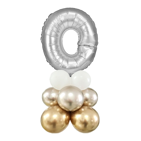 Letter O Balloon 55inch Standup Silver