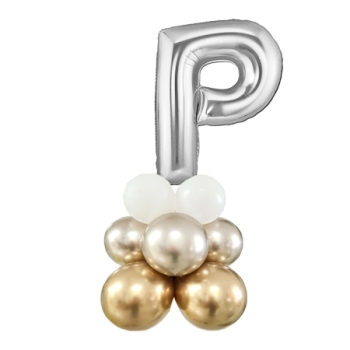 Letter P Balloon 55inch Standup Silver