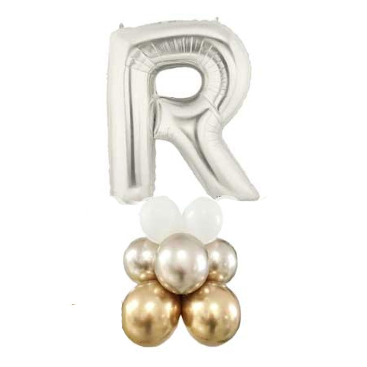 Letter R Balloon 55inch Standup Silver balloons vancouver JC Balloon Studio