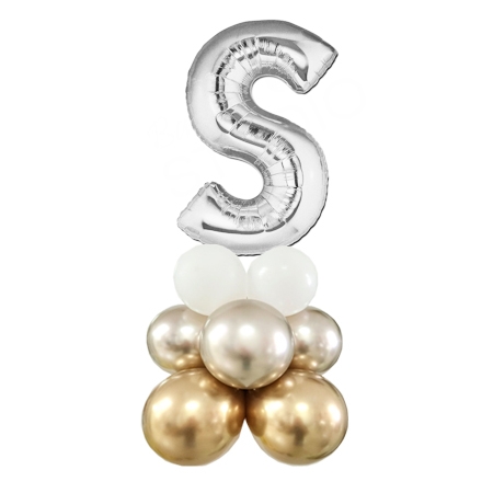 Letter S Balloon 55inch Standup Silver