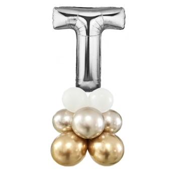Letter T Balloon 55inch Standup Silver