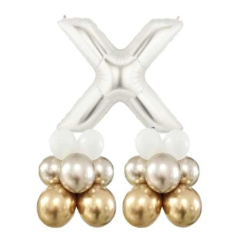Letter X Balloon 55inch Standup Silver