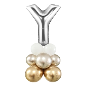 Letter Y Balloon 55inch Standup Silver