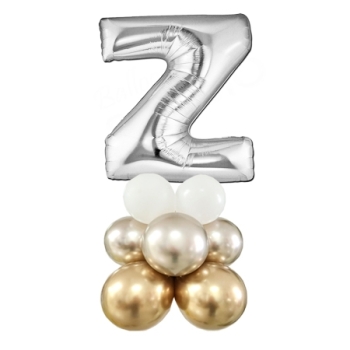 Letter Z Balloon 55inch Standup Silver