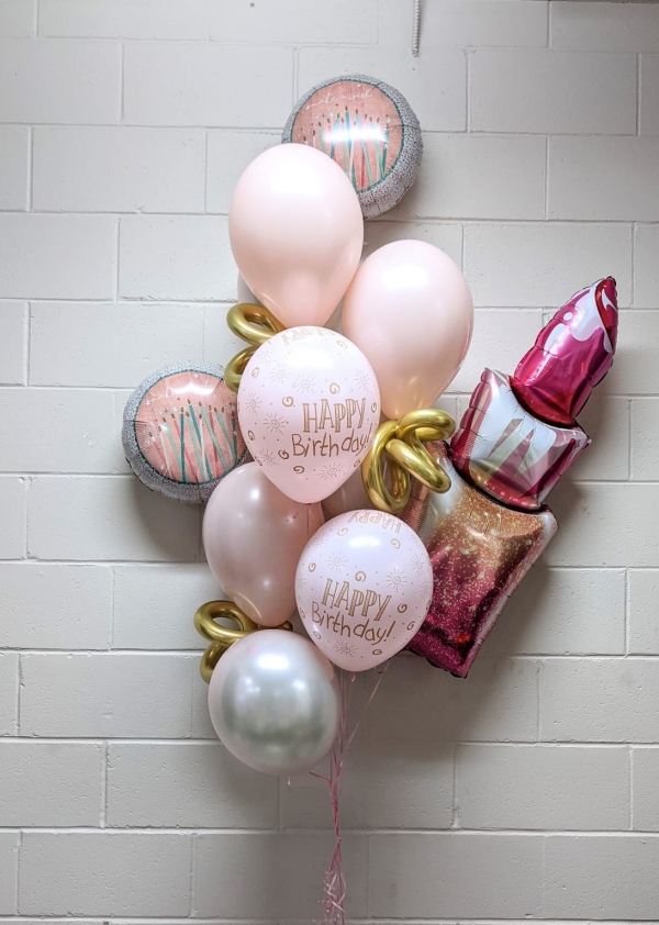 Lipstick and Blush Balloon Bouquet