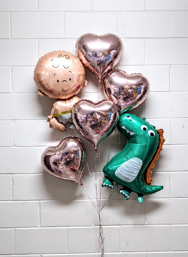 Love & Babies & Dinosaurs All Foil Balloon Bouquet