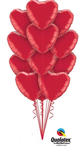 12 Hearts Deluxe Balloon Bouquet