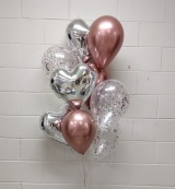 Triple Love Rose Gold Balloon Bouquet