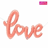 Love rose gold script Airfill Balloon banner 
