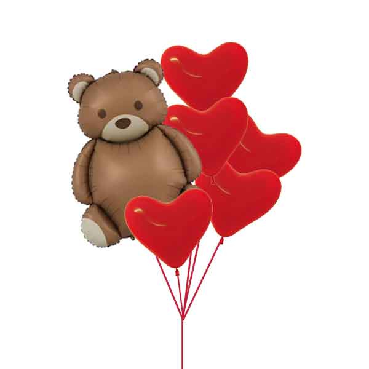 Lovely Teddy Balloon Bouquet of 6 [1-DAY]