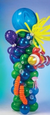 7FT Luau Sea Creatures Column INDOOR