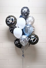 Manly Birthday In Silver Black & Navy Bouquet