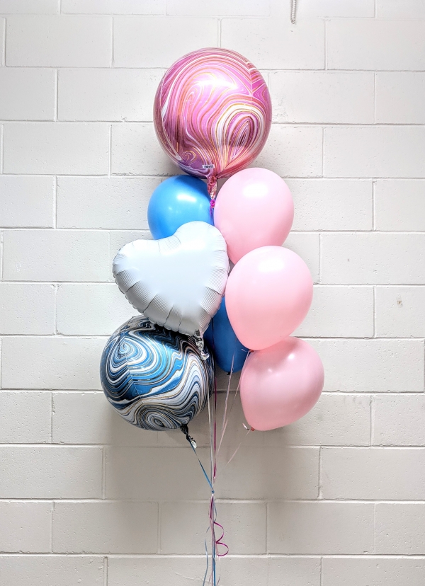 Marble Orbz Baby Shower Balloon Bouquet