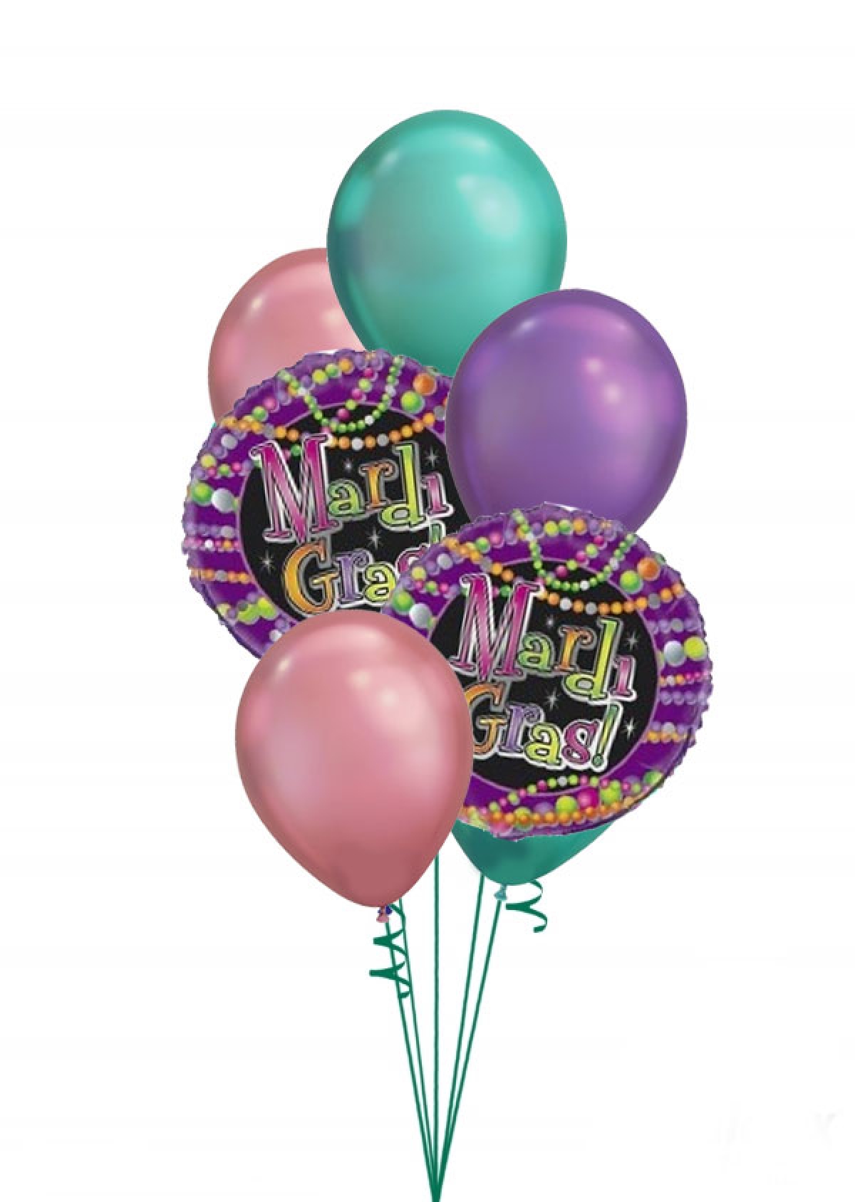 Mardi Gras Chrome Balloon Bouquet