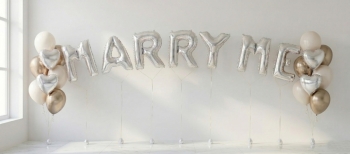 Proposal Marry Me Balloon Set with 2 Bouquets