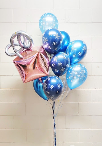 Marvelous Snowflake Gift Balloon Bouquet