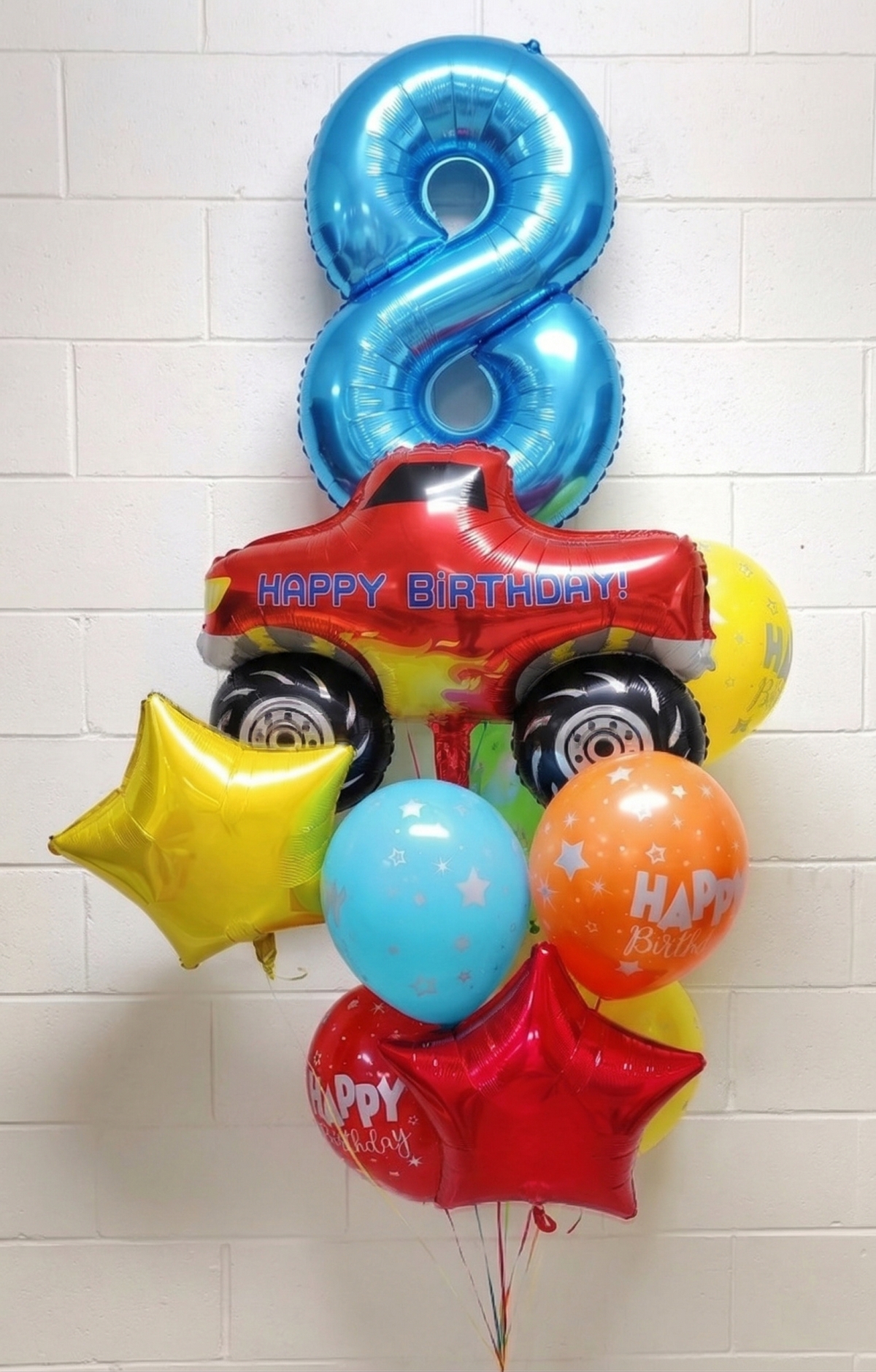 Monster Truck Madness Pick an Age Balloon Bouquet