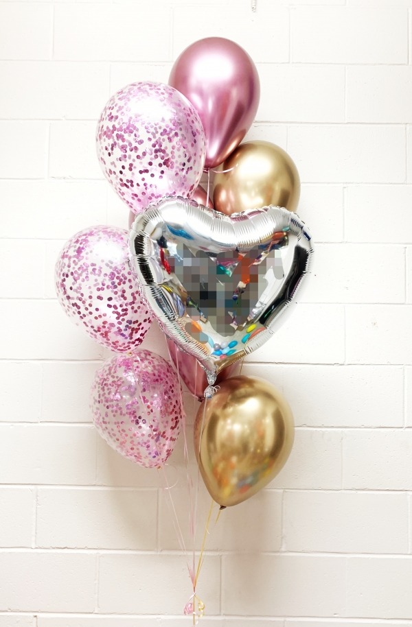 Metallic And Chrome Love Gold and Pink Confetti Bouquet