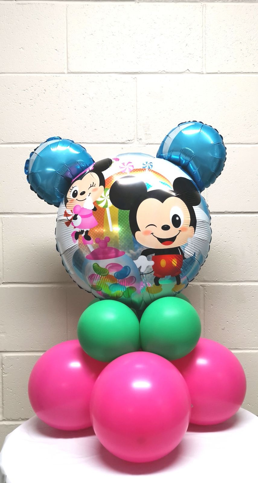 Mickey and Minnie Candyland Balloon Centerpiece 