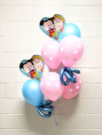 Mickey Mouse Blue and Pink Birthday Balloon Bouquet