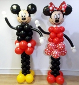 7FT Duo Mickey Minnie Column Sculpture Pair INDOOR