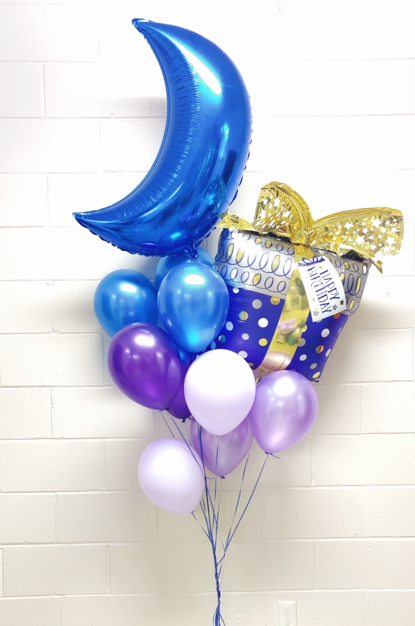 Midnight Moon Happy Birthday Balloon Bouquet