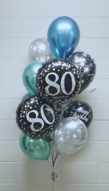 Milestone Age Birthday Bouquet Blue and Green
