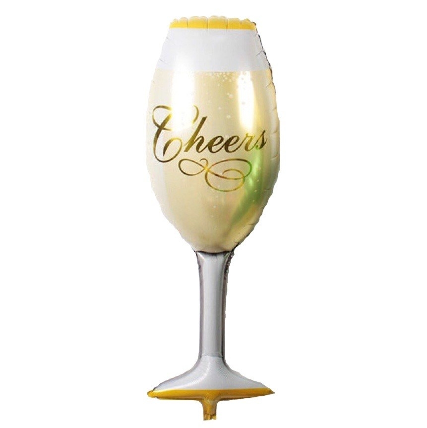 Champagne Glass - 9" Mini Shape Mylar Foil Balloon AIR-FILL