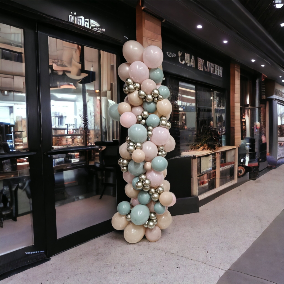 10ft Mint & Elegance Garland Column Tower Stand Up