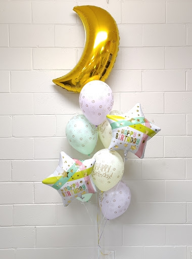 Moon and Stars Pastel Balloon Bouquet