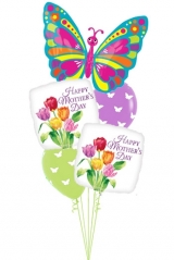 Mother's Day Balloon Bouquet Tulips and Butterflies