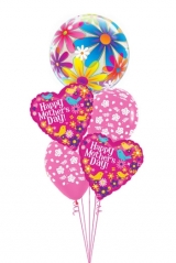 Mother's Day balloon bouquet with floral bubble