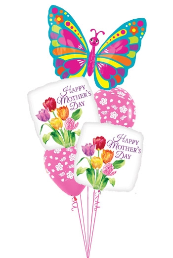 Mother's Day Bouquet with Tulips and Jr Butterfly
