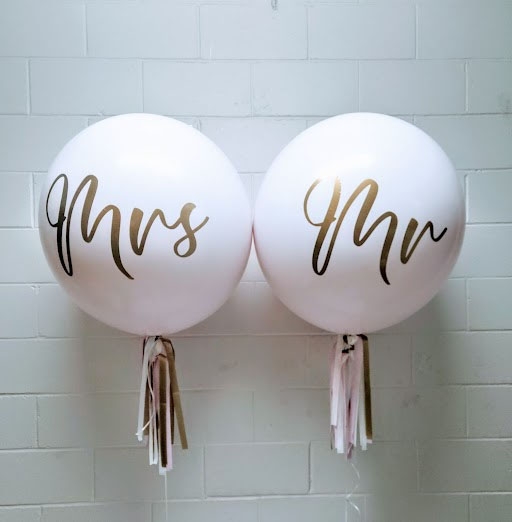 Mr & Mrs 36 Inch Custom Print & TASSEL Set